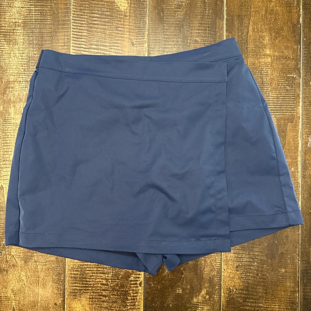 Traj3ctory Navy Blue Activewear Shorts Skort with Elastic Waist
